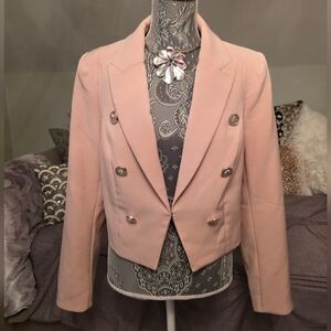 City Chic Blush Pink Cropped Blazer